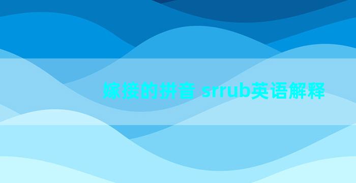 嫁接的拼音 srrub英语解释